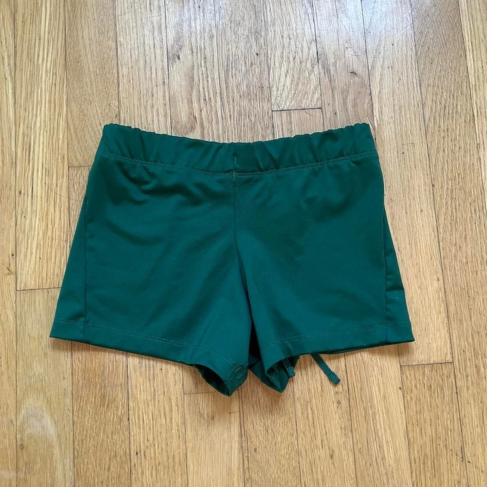 Nike green & white mini athletic shorts, Women's Small